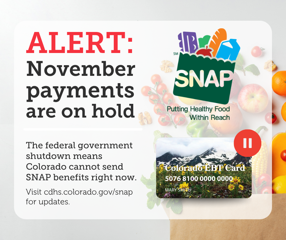 Picture SNAP Payments on hold for the month of November
