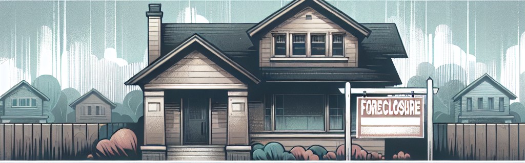 AI generated picture of house with foreclosure sign