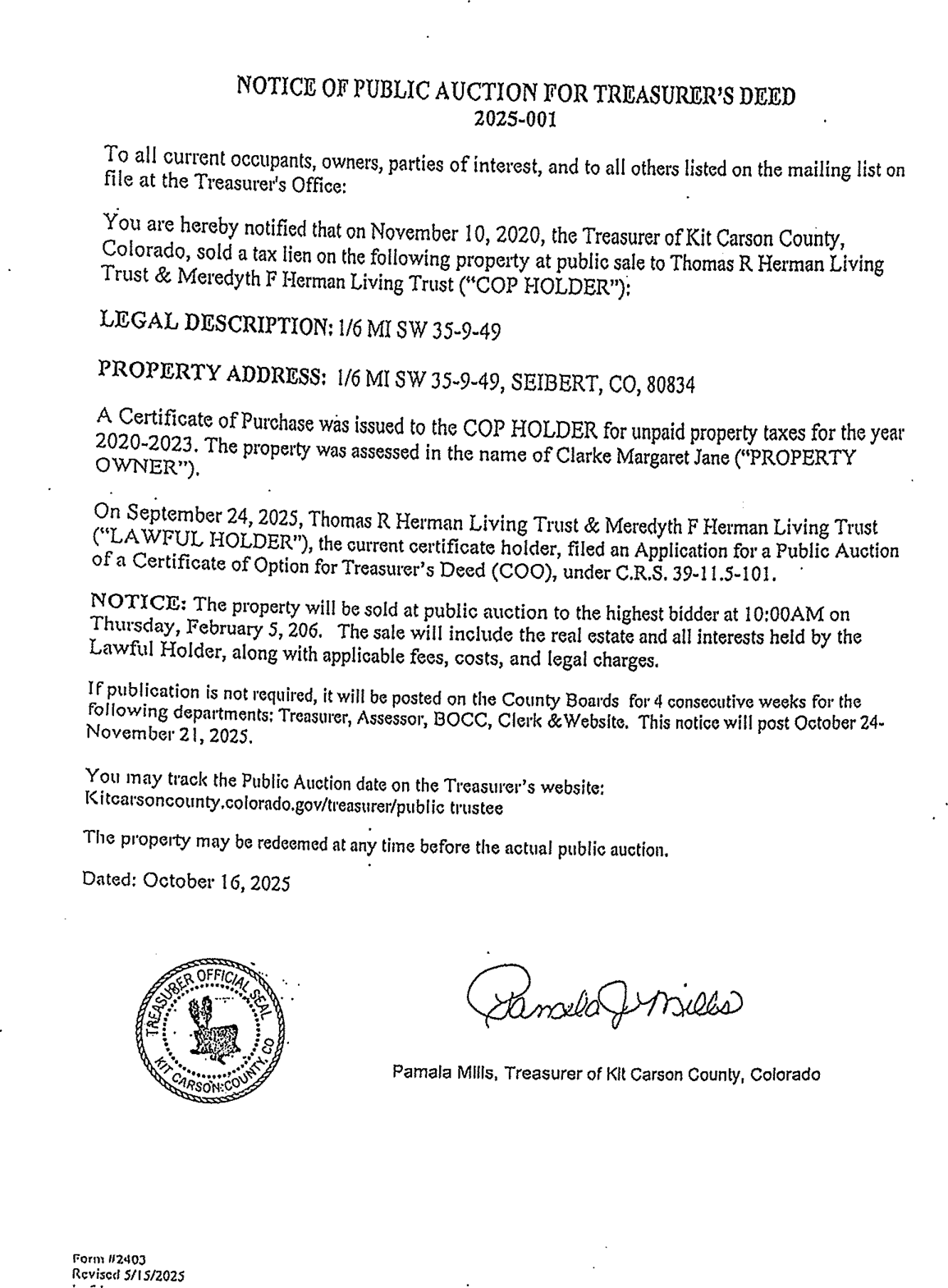 notice of advertisement